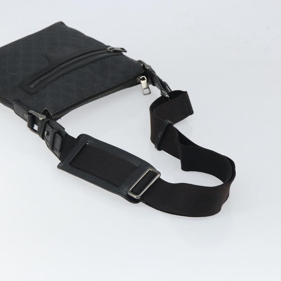 GUCCI GG Supreme Shoulder Bag PVC Black 387514 Auth 164758