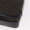 CELINE Macadam Canvas Hand Bag PVC Leather 2way Black Gold Auth 164759V-16