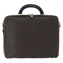 CELINE Macadam Canvas Hand Bag PVC Leather 2way Black Gold Auth 164759V-13