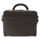 CELINE Macadam Canvas Hand Bag PVC Leather 2way Black Gold Auth 164759V-2