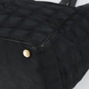 CHANEL New Travel line Hand Bag Black Gold CC Auth 164762-9