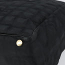 CHANEL New Travel line Hand Bag Black Gold CC Auth 164762-15