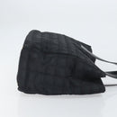 CHANEL New Travel line Hand Bag Black Gold CC Auth 164762-3
