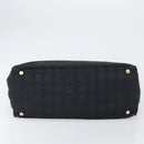 CHANEL New Travel line Hand Bag Black Gold CC Auth 164762-5