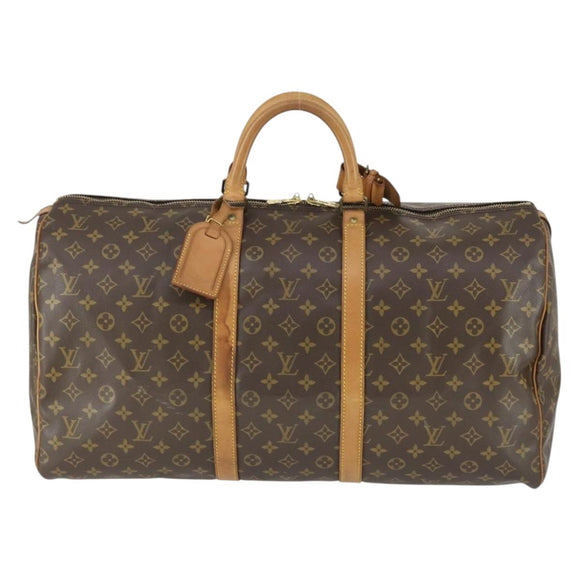 LOUIS VUITTON Monogram Keepall 55 Boston Bag M41424 LV Auth 164765