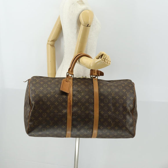 LOUIS VUITTON Monogram Keepall 55 Boston Bag M41424 LV Auth 164765