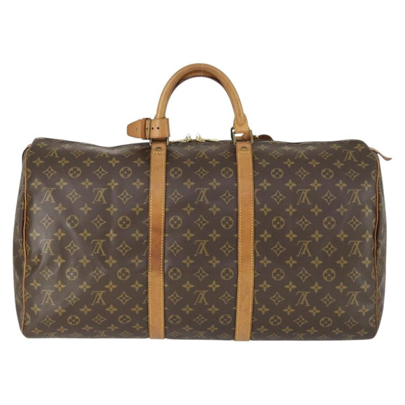 LOUIS VUITTON Monogram Keepall 55 Boston Bag M41424 LV Auth 164765