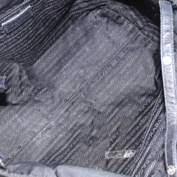 PRADA Handtasche Nylon Schwarz Silber Original 164777