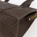 CELINE Macadam Canvas Tote Bag PVC Leather Brown Gold Auth 164781-9