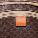 CELINE Macadam Canvas Tote Bag PVC Leather Brown Gold Auth 164782-18