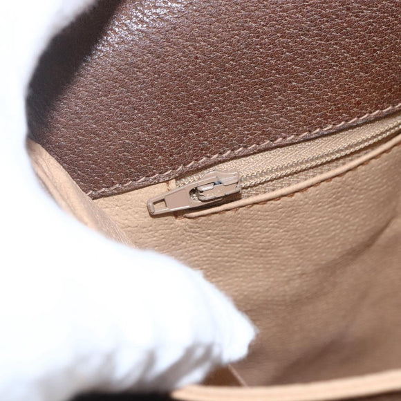 GUCCI GG Supreme Hand Bag PVC Beige Gold 116 02 080 Auth 164785