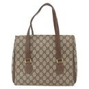 GUCCI GG Supreme Hand Bag PVC Beige Gold 116 02 080 Auth 164785-2