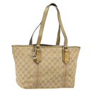 GUCCI GG Canvas Hand Bag Beige Gold 137396 Auth 164786-1