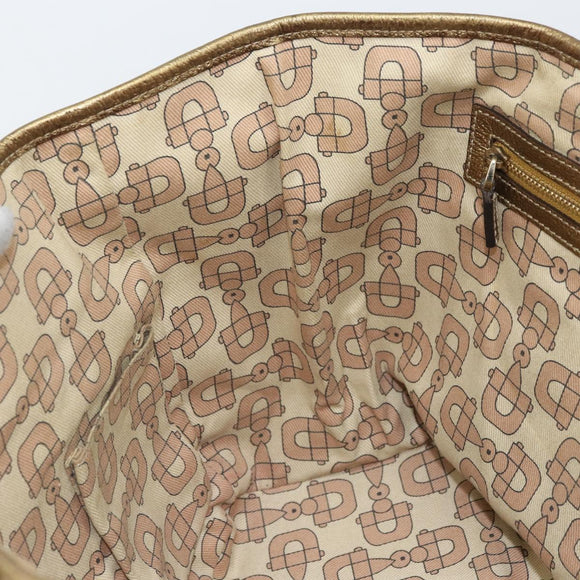GUCCI GG Canvas Hand Bag Beige Gold 137396 Auth 164786