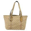 GUCCI GG Canvas Hand Bag Beige Gold 137396 Auth 164786-2