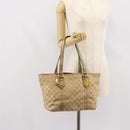GUCCI GG Canvas Hand Bag Beige Gold 137396 Auth 164786-23