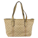 GUCCI GG Canvas Hand Bag Beige Gold 137396 Auth 164786-3