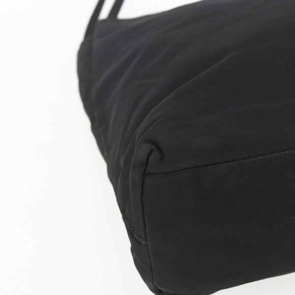 PRADA Tote Bag Nylon Black Silver Auth 164788