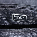 PRADA Tote Bag Nylon Black Silver Auth 164788-10