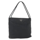 PRADA Tote Bag Nylon Black Silver Auth 164788-1