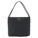 PRADA Tote Bag Nylon Black Silver Auth 164788-13