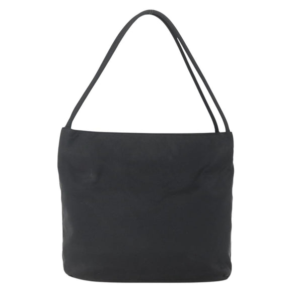 PRADA Tote Bag Nylon Black Silver Auth 164788