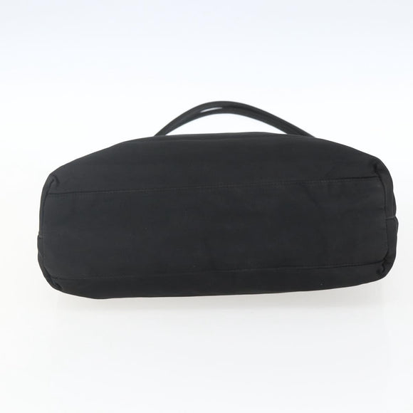 PRADA Tote Bag Nylon Black Silver Auth 164788