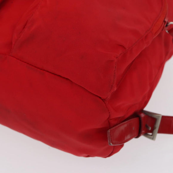 PRADA Backpack Nylon Red Silver Auth 164789