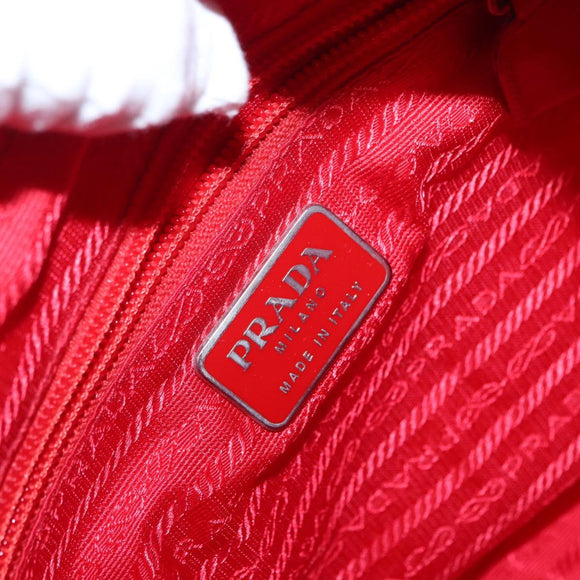 PRADA Backpack Nylon Red Silver Auth 164789