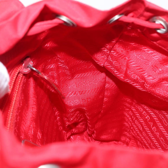 PRADA Backpack Nylon Red Silver Auth 164789