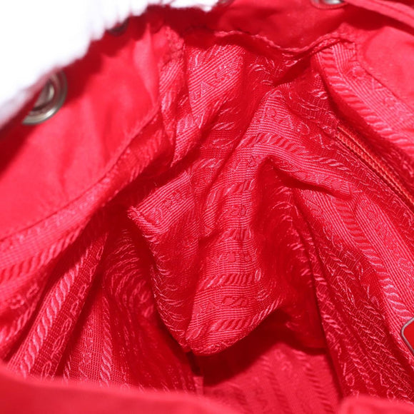 PRADA Backpack Nylon Red Silver Auth 164789