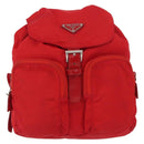 PRADA Backpack Nylon Red Silver Auth 164789-13