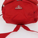PRADA Backpack Nylon Red Silver Auth 164789-6