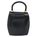 CELINE Hand Bag Leather Black Gold Auth 164791-2