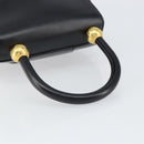 CELINE Hand Bag Leather Black Gold Auth 164791-7
