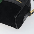 GUCCI GG Marmont Web Sherry Line Bag Suede Black Gold 517350 Auth 164792-9