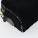 GUCCI GG Marmont Web Sherry Line Bag Suede Black Gold 517350 Auth 164792-16