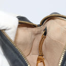 GUCCI GG Marmont Web Sherry Line Bag Suede Black Gold 517350 Auth 164792-20
