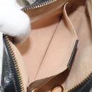 GUCCI GG Marmont Web Sherry Line Bag Suede Black Gold 517350 Auth 164792-22