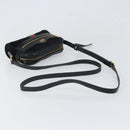 GUCCI GG Marmont Web Sherry Line Bag Suede Black Gold 517350 Auth 164792-7