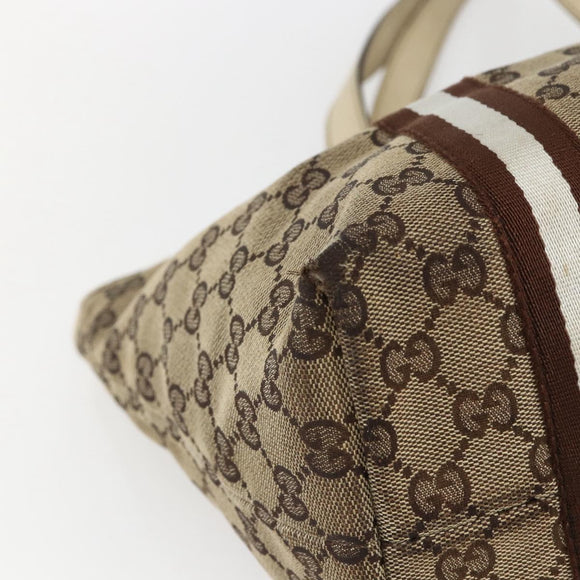 GUCCI GG Canvas Bamboo Hand Bag Beige Gold 137396 Auth 164794