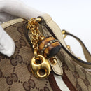 GUCCI GG Canvas Bamboo Hand Bag Beige Gold 137396 Auth 164794-10