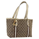 GUCCI GG Canvas Bamboo Hand Bag Beige Gold 137396 Auth 164794-1