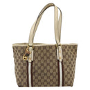 GUCCI GG Canvas Bamboo Hand Bag Beige Gold 137396 Auth 164794-13