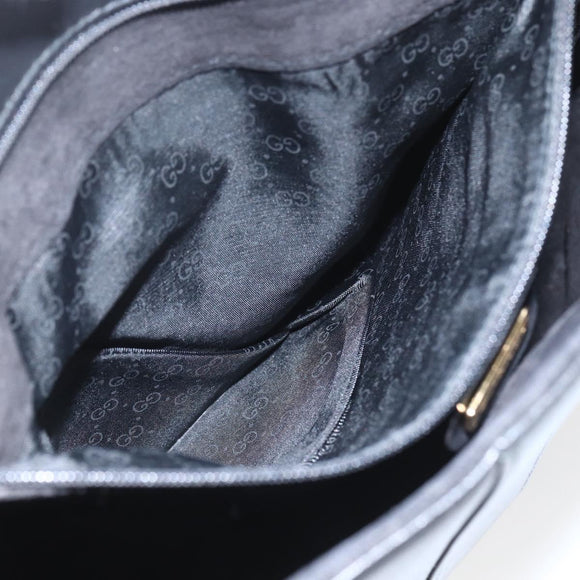 GUCCI Shoulder Bag Leather Black Gold 001 23 1098 Auth 164795