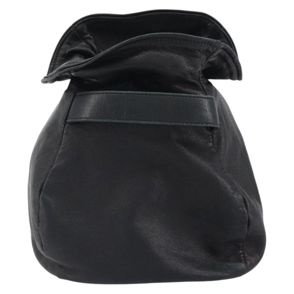CHANEL Purse Pouch Lamb Skin Black CC Auth 164798