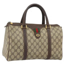 GUCCI GG Supreme Web Sherry Line Hand Bag PVC Beige Gold 40 02 007 Auth 164799-1