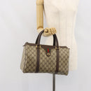 GUCCI GG Supreme Web Sherry Line Hand Bag PVC Beige Gold 40 02 007 Auth 164799-23