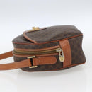 CELINE Macadam Canvas Shoulder Bag PVC Leather Brown Gold Auth 164800-3