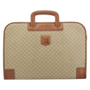 CELINE Macadam Canvas Hand Bag PVC Beige Gold Auth 164813-2